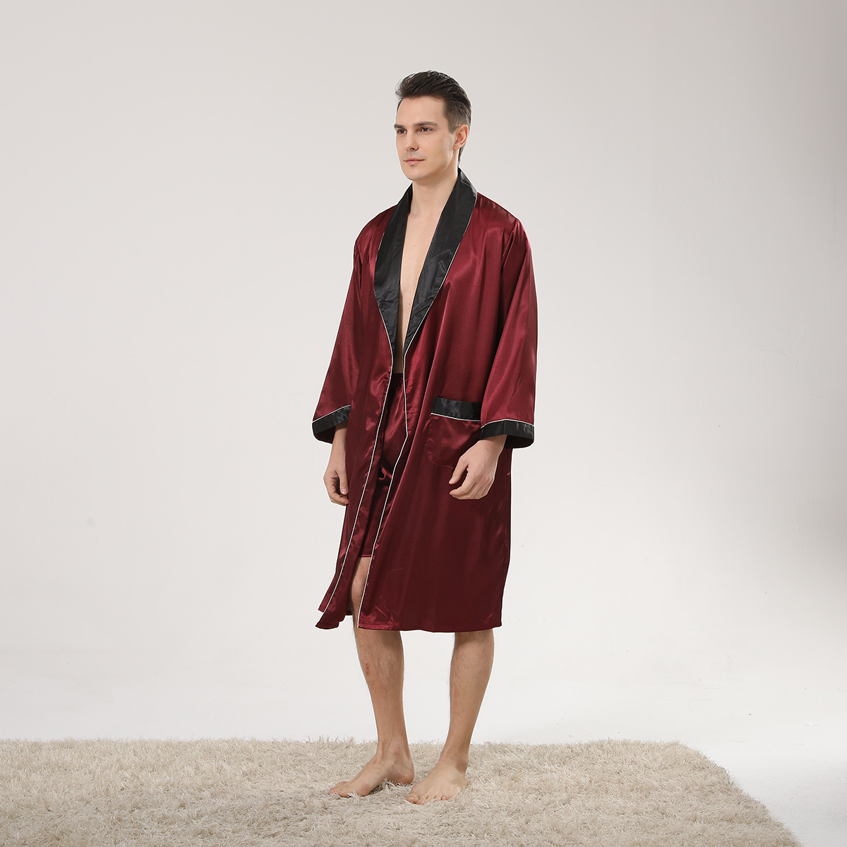 Primavera negro chal cuello ro - Men'S Kimono Accessories reseña y precio