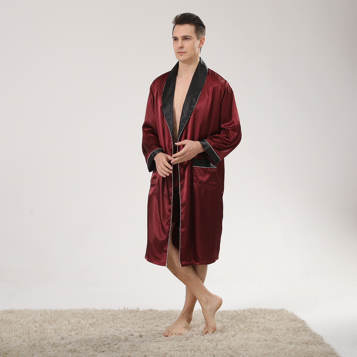 Primavera negro chal cuello ro - Men'S Kimono Accessories reseña y precio
